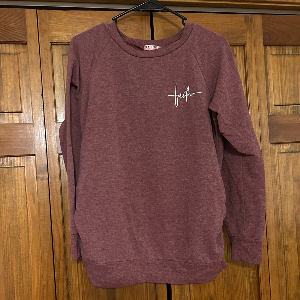 Women's Long Sleeve Burgundy Sweatshirt